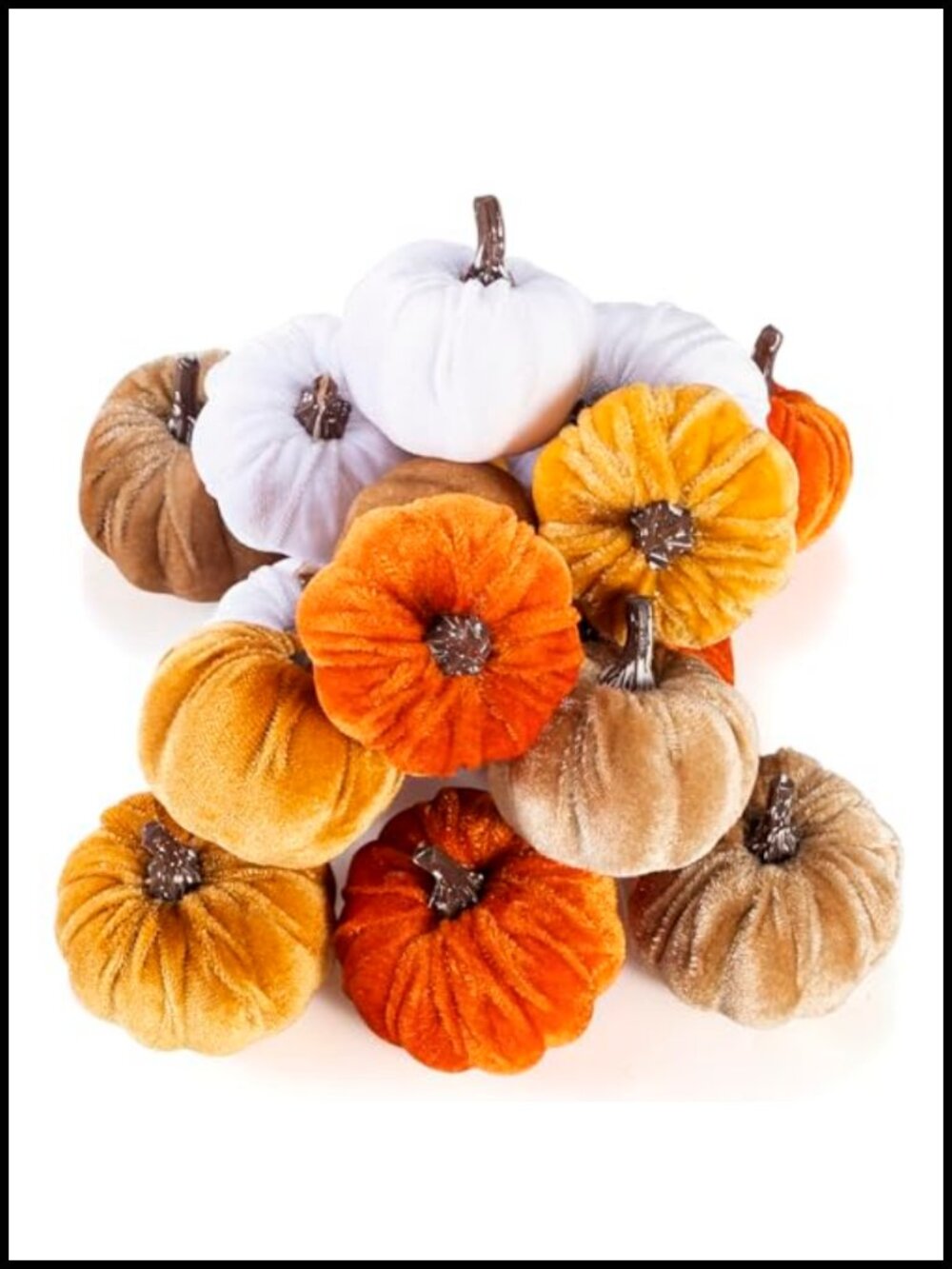 16pc Artificial Faux Velvet Foam Small Pumpkins Fall Thanksgiving Decor